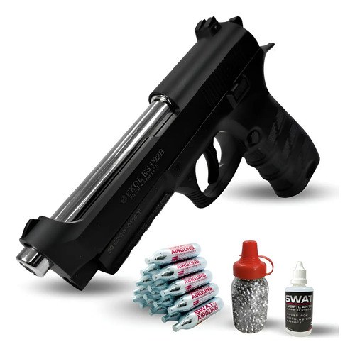 Pistola Co2 Ekol Esp 92 B Aire Comprimido Semiautomática Calibre 4.5mm Negro Black 4.5 Mm