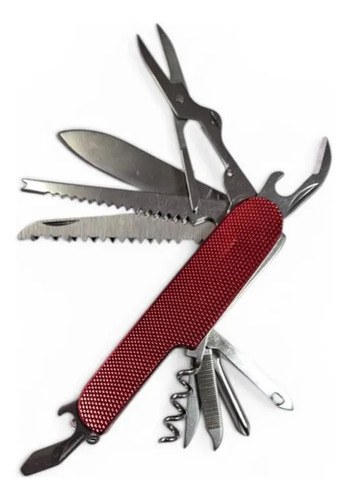 Cortaplumas Roja Navaja Multiuso 15 Usos Con Funda Premium Rojo