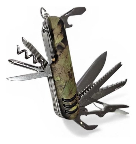 Cortaplumas Navaja Multiuso 15 Usos Camu Con Funda Premium Camuflado