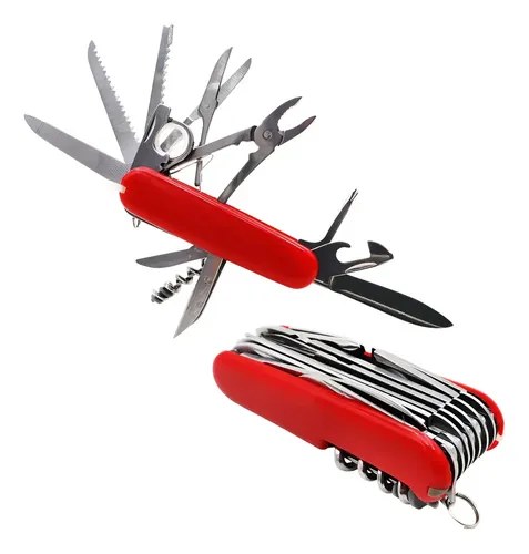 Cortaplumas Rojo Navaja Multiusos 18 Usos Funda Premium Rojo