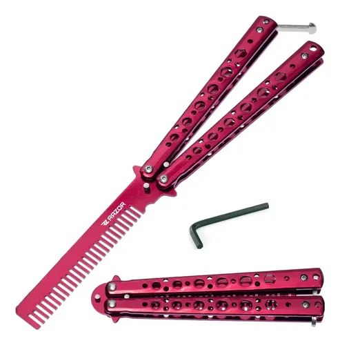 Navaja Peine Mariposa Sin Filo Csgo Cuchillo Practica Razor Rojo