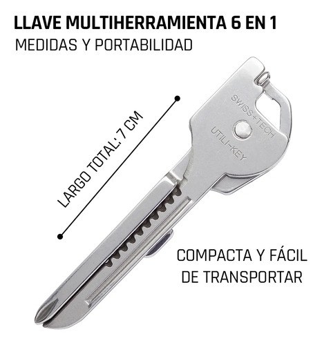 Multiherramienta Llave 6 En 1 North Rise Swiss Key Plateado - 2