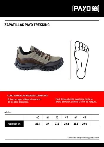 Zapatillas Hombre Cafe Trekking Montagne Payo Py2404 Cafe Lisa 44 Ar - 3