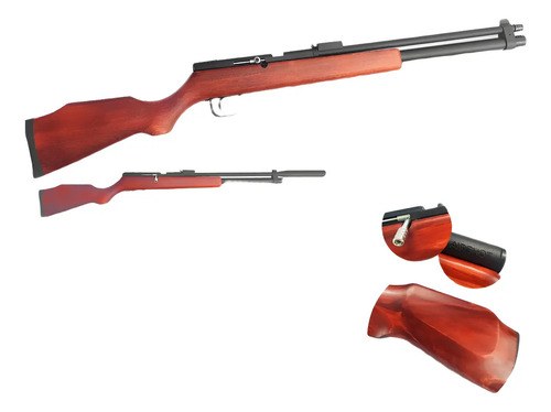 Rifle Co2 A Cerrojo® Cal. 5.5 Mm Culata Madera Airshot® Negro/madera 5.5 Mm