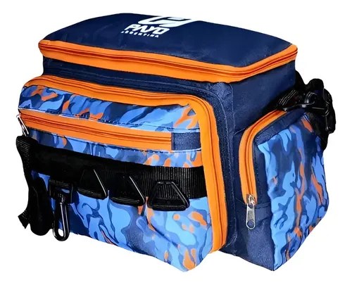 Bolso De Pesca Riñonera Vadeo Payo Con 4 Cajas Para Señuelos Color Naranja