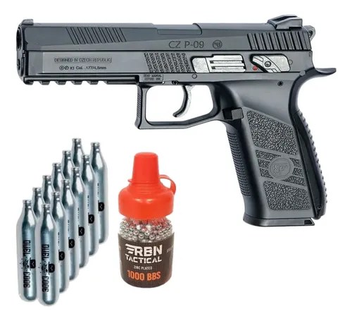 Pistola De Aire Comprimido Asg Cz P-09 Co2 4.5 Mm Blowback