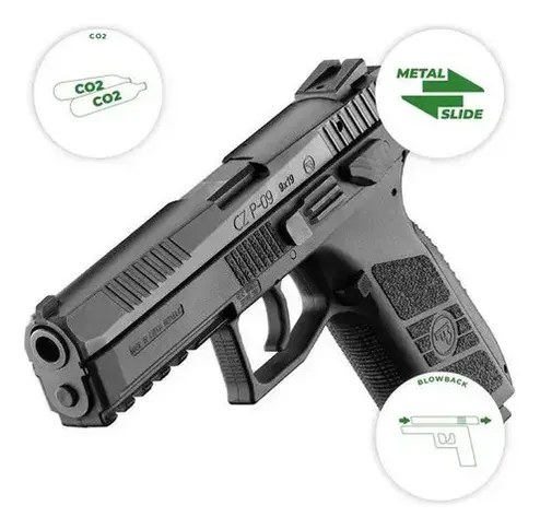 Pistola De Aire Comprimido Asg Cz P-09 Co2 4.5 Mm Blowback - 3