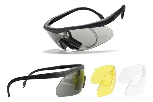 Lentes Anteojos Earmor G01 Combo 3 Cristales Intercambiables Ambar / Transparente / Esfumado