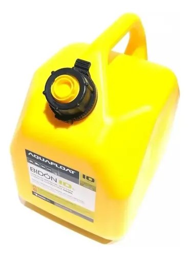 Bidon Combustible 10 Litros Nafta Pico Vertedor Aquafloat Amarillo
