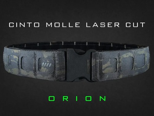 Cinto Cinturon Tactico Boer Molle Verde Laser Cut Orion Verde Oliva Lisa Xl (40 Cm) - 3