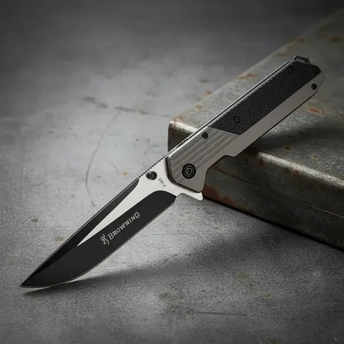 Navaja Tactica Br F193 Semi Automatica Acero Inoxidable Clip