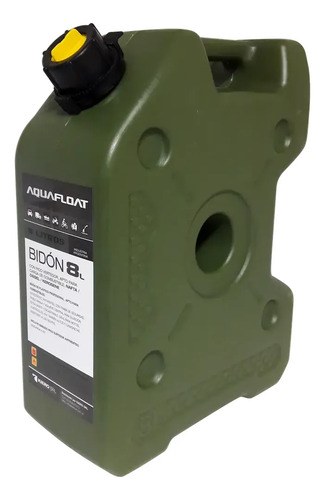 Bidon Aquafloat Combustible Apilable Con Surtidor 8lt Verde Verde
