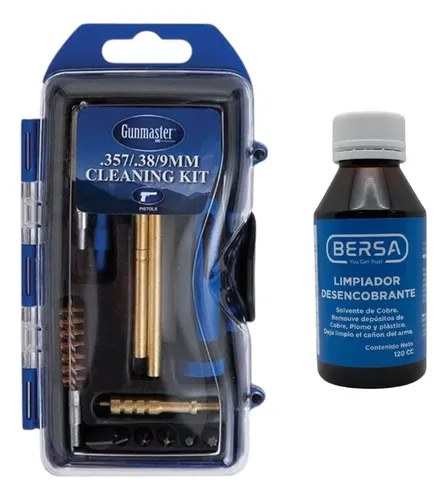 Kit De Limpieza Bersa 9mm 357 38 Gunmaster Cepillo Baqueta