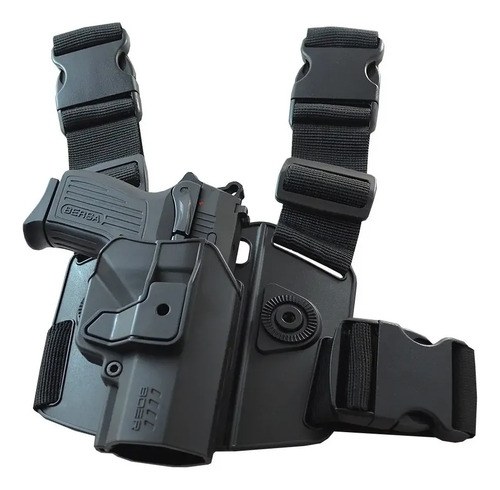 Kit Pistolera + Muslera Nivel2 Polimero Bersa Tpr 9 Compacta Diestro Negro