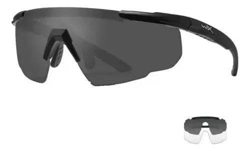 Anteojos Wiley X Saber Intercambiable Tiro Blindado Negro