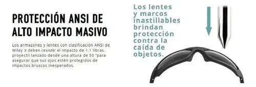 Anteojos Wiley X Saber Intercambiable Tiro Blindado Negro - 3