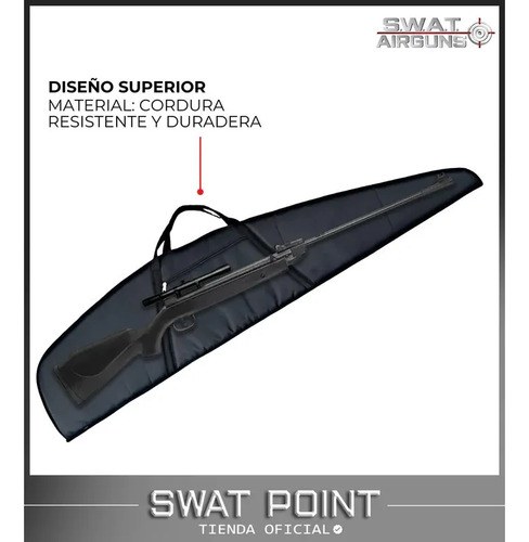 Funda Estuche Para Rifle Carabina 110 Cm Con Mira Regular Zurdo/diestro Negro - 2