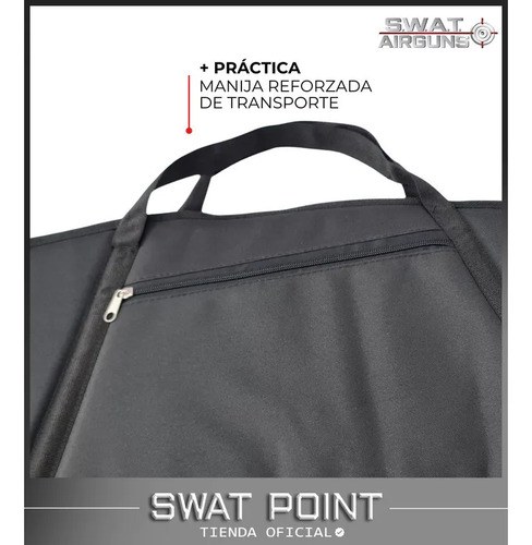 Funda Estuche Para Rifle Carabina 110 Cm Con Mira Regular Zurdo/diestro Negro - 3