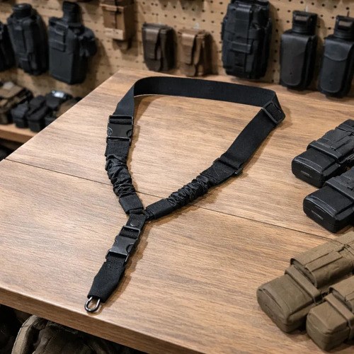 Correa Escopeta 1 Punto Bungee Fusil Airsoft Rifle Ajustable Negro