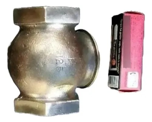 Antigua Válvula Retención Horizontal Clapeta Bronce 1 1/2