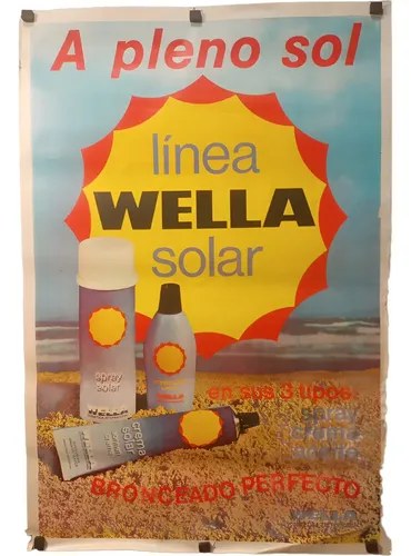 Antiguo Afiche Publicitario A Pleno Sol Wella Original