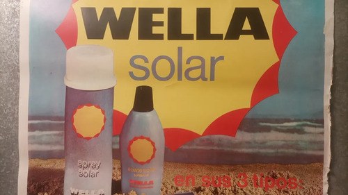 Antiguo Afiche Publicitario A Pleno Sol Wella Original - 3