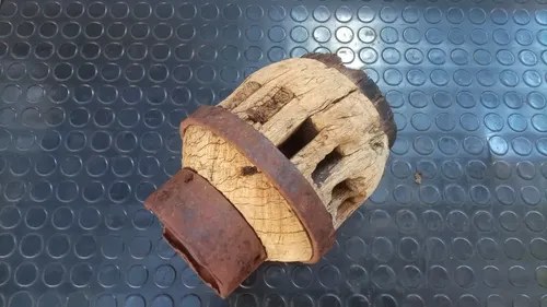 Antigua Maza De Madera Y Hierro (carro O Carreta)