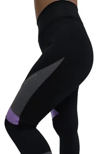 Calza Capri Pescadora Jp Sport Para Mujer Calce Ideal Negro Con Lila L - 2
