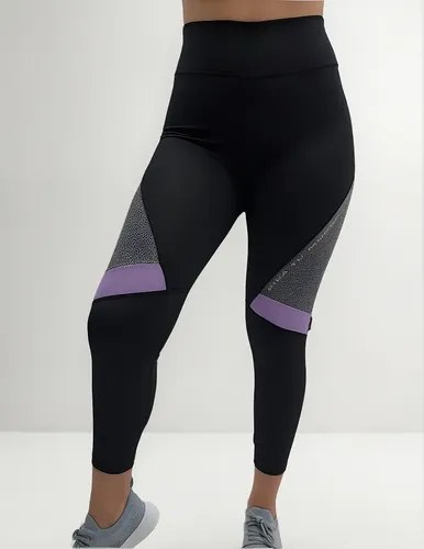 Calza Capri Pescadora Jp Sport Para Mujer Calce Ideal Negro Con Lila S