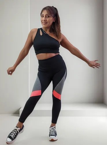 Calza Capri Pescadora Jp Sport Para Mujer Calce Ideal Negro Con Coral M