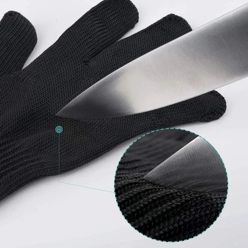 Guantes Anticorte Kevlar Con Microfibras De Acero Nivel 5 Negro - 4
