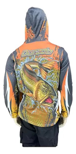 Remera Mto Dorado Naranja Secado Rápido Capucha Filtro Uv - 4