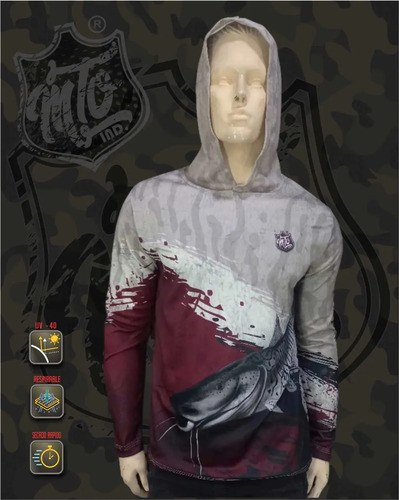 Remera De Pesca Mto Beige Secado Rápido Capucha Filtro Uv - 5