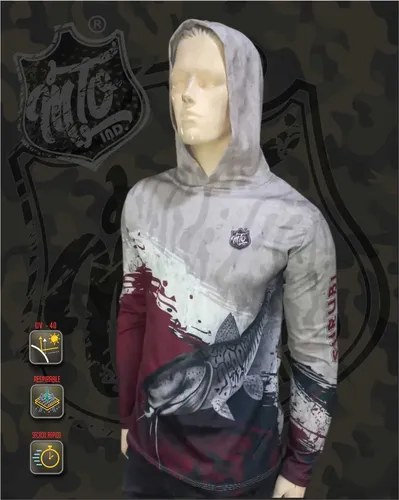 Remera De Pesca Mto Beige Secado Rápido Capucha Filtro Uv - 6