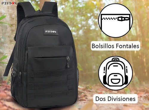 Mochila De Viaje Tipo Tactica Peyton Acolchada Sistema Molle - 4