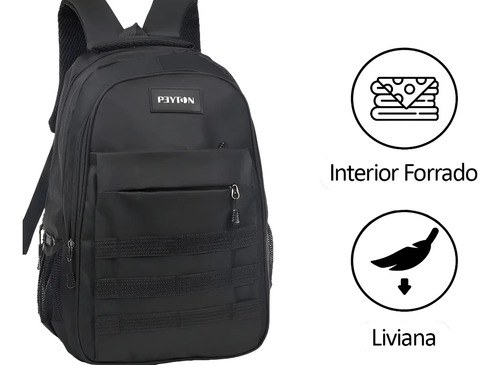 Mochila De Viaje Tipo Tactica Peyton Acolchada Sistema Molle - 6