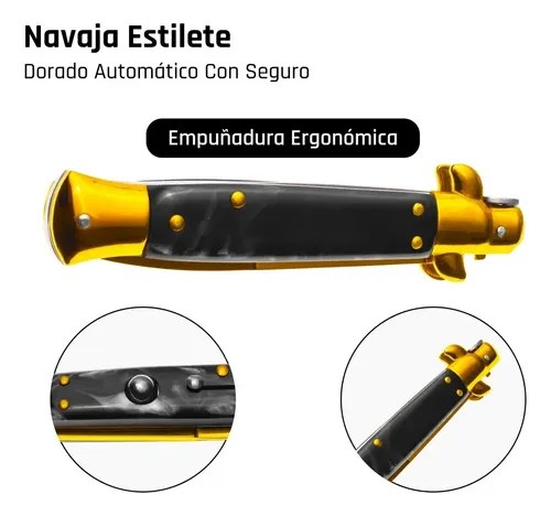 Navaja Estilete Automático Cuchillo Con Seguro Razor Premium - 4