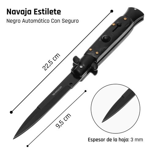 Navaja Estilete Automático Cuchillo Con Seguro Razor Premium - 11