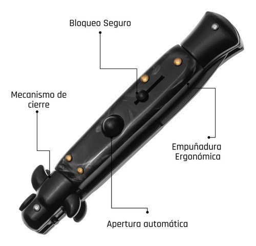 Navaja Estilete Automático Cuchillo Con Seguro Razor Premium - 12