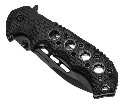 Navaja Táctica Camping Pesca Negro Cuchillo Supervivencia Negro - 4