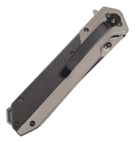 Navaja Tactica Br F193 Semi Automatica Acero Inoxidable Clip Gris/negro - 5