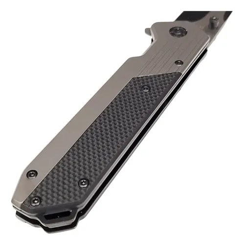Navaja Tactica Br F193 Semi Automatica Acero Inoxidable Clip Gris/negro - 6