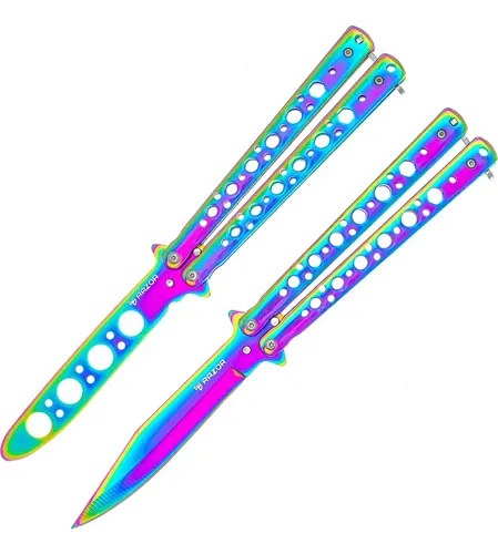 Navajas Mariposa Con Filo Y Practica Combo Cuchillo Csgo - 10