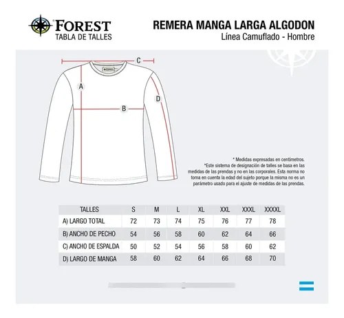 Remera Forest Manga Larga 100% Algodón Camuflado Hoja - 5
