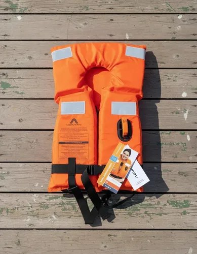 Chaleco Salvavidas Poncho Aquafloat Naranja Con Silbato Aprobado Pna - 4