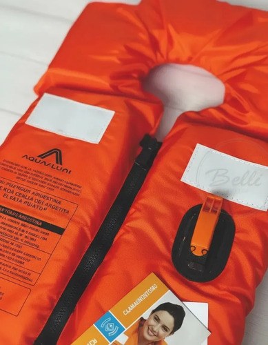 Chaleco Salvavidas Poncho Aquafloat Naranja Con Silbato Aprobado Pna - 5