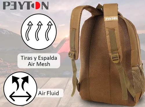 Mochila De Viaje Tipo Tactica Peyton Acolchada Sistema Molle Color Negro 51490 Diseño De La Tela Lis - 7