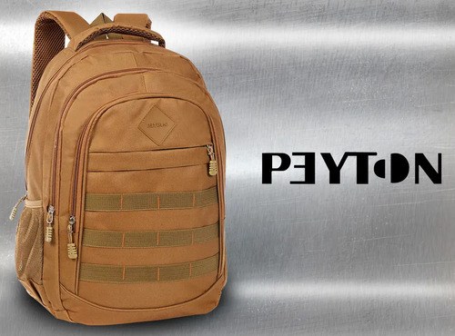 Mochila De Viaje Tipo Tactica Peyton Acolchada Sistema Molle Color Negro 51490 Diseño De La Tela Lis - 10