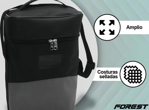 Bolso Matero Forest Gris/negro Porta Termo Correa Ajustable Reforzada - 4
