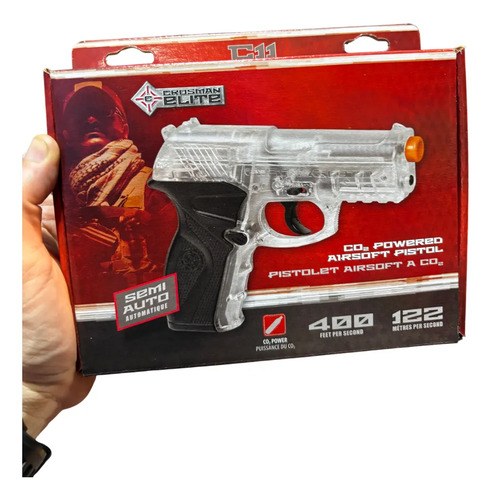 Pistola Semi Automática Crosman Airsoft C11 Velocidad 400 Fps Transparente 6 Mm - 5